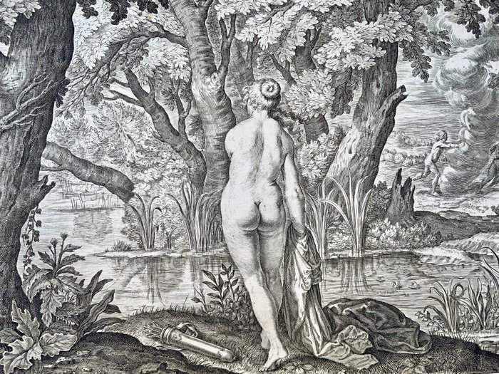 Crispin de la Passe (1594-1670, attrib.) after Abraham van Diepenbeeck - 2 x Mythology: Nymph Aredusa;  Jupiter and the Cow