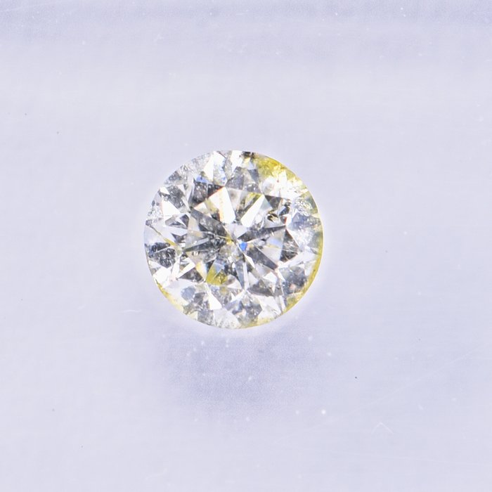 Ingen mindstepris - 1 pcs Diamant  (Naturfarvet)  - 032 ct - Rund - Light Gullig Grå - I1 - International Gemological Institute (IGI)