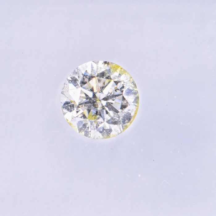 Ingen mindstepris - 1 pcs Diamant  (Naturfarvet)  - 032 ct - Rund - Light Gullig Grå - I1 - International Gemological Institute (IGI)