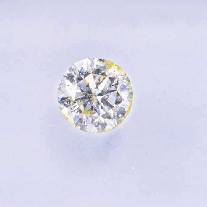 Ingen mindstepris - 1 pcs Diamant  (Naturfarvet)  - 032 ct - Rund - Light Gullig Grå - I1 - International Gemological Institute (IGI)