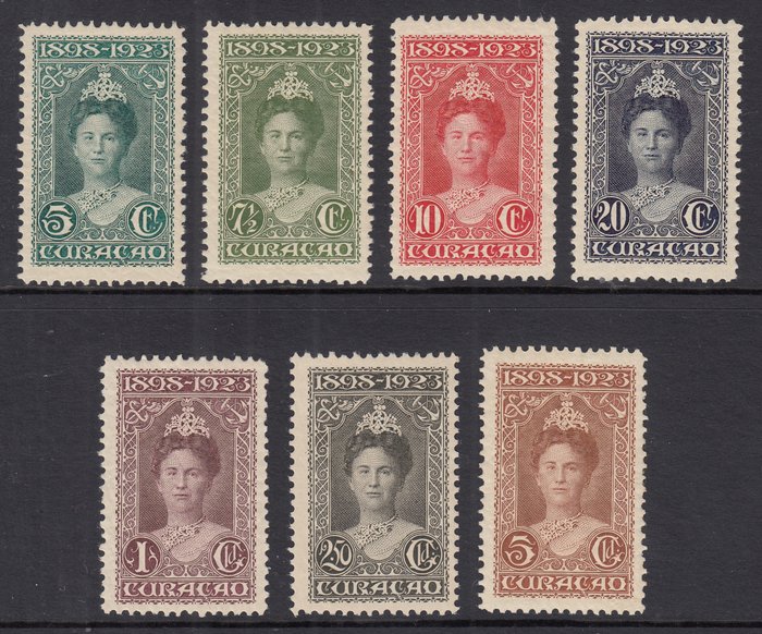 Curaçao 1923 - Dronning Wilhelminas regeringsjubilæum - NVPH 75/81