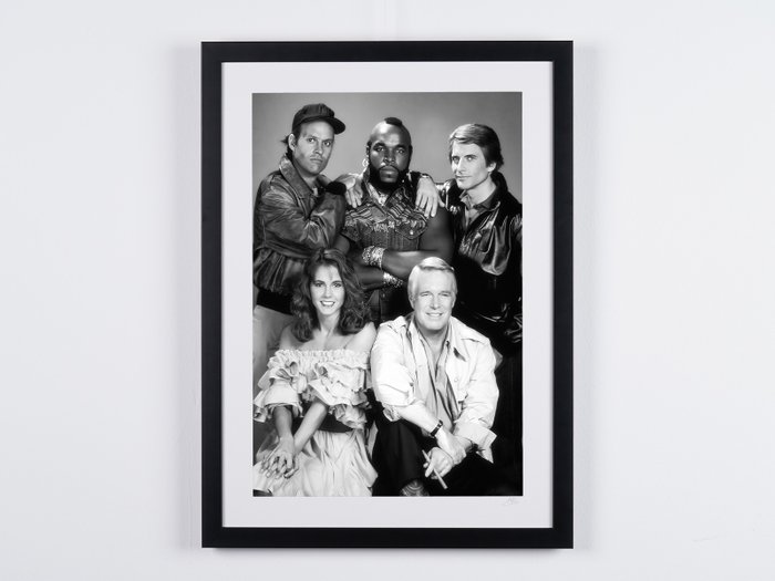 The A-Team - Season 1 Cast - Hannibal, Face, Murdock, B.A  Amy - Fine Art Photography - Luxury Wooden Framed 70X50 cm  - Limited Edition nr 09/50 - Serial 15646 - Original Certificate (COA), Hologram Logo Editor and QR Code - 100% New items.