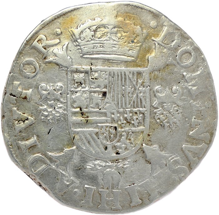 Spanske Nederlande, Brabant, Antwerpen. Felipe II (1556-1598). Philipsdaalder mm. hand - Antwerp mint - 1574  - SCARCE DATE