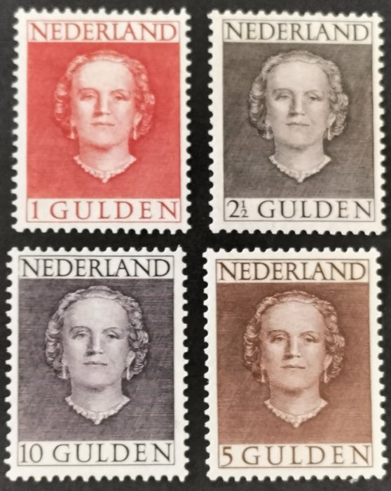 Holland 1949 - Og Face Juliana høje værdier - NVPH 534 - 537