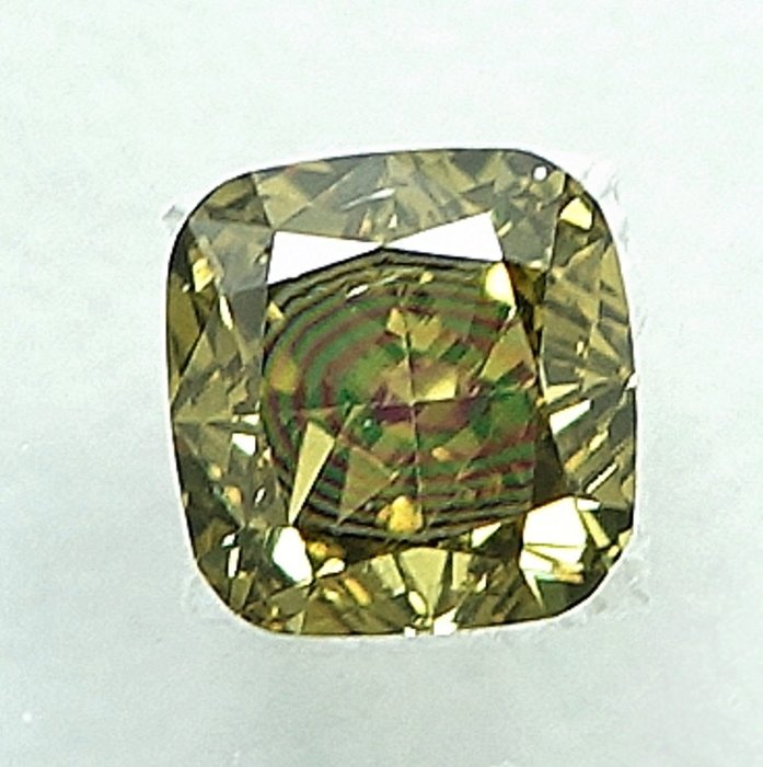 1 pcs Diamant  (Naturfarvet)  - 0.24 ct - Fancy Grålig, Grønlig Gul - SI1 - International Gemological Institute (IGI)