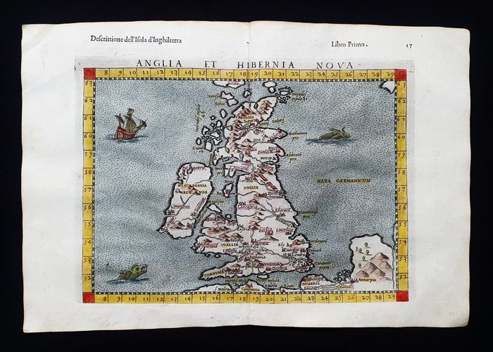 Europa - Storbritannien / England / London / Irland; Rosaccio / Magini / Tolomeo - Anglia et Hibernia Nova Tabulae - 1581-1600