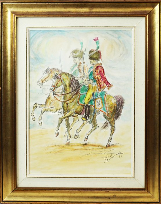 Giovan Francesco Gonzaga (1921-2007) - Corsieri a cavallo