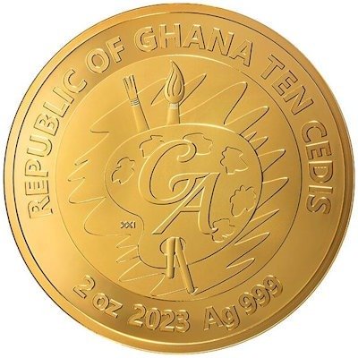 Ghana. 10 Cedis 2023 Gustav Klimt: Judith, 2 Oz (.999)