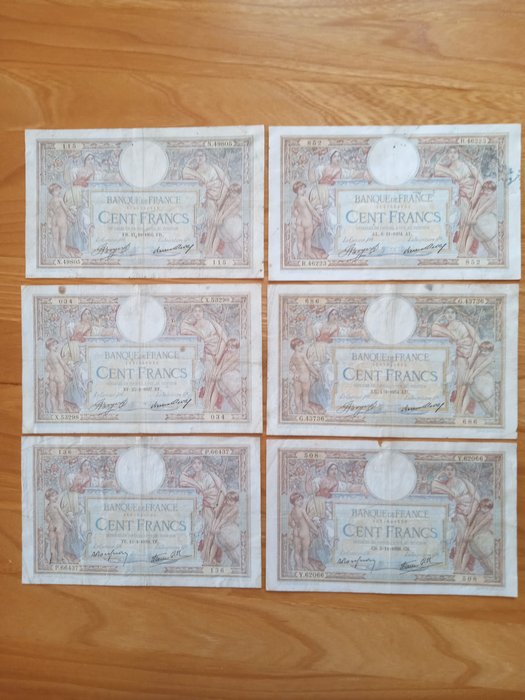 Frankrig. - 18 banknotes - various dates  (Ingen mindstepris)