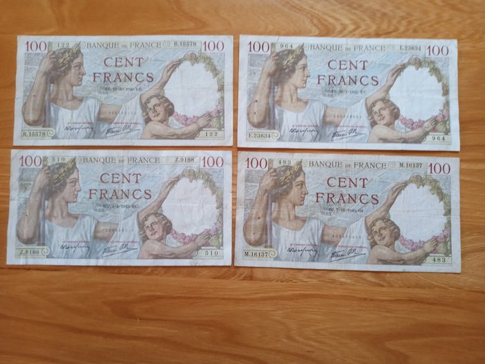 Frankrig. - 18 banknotes - various dates  (Ingen mindstepris)