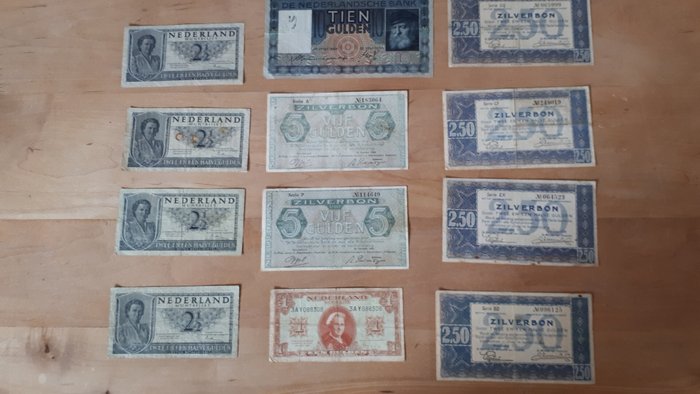 Holland - 12 banknotes - various dates  (Ingen mindstepris)