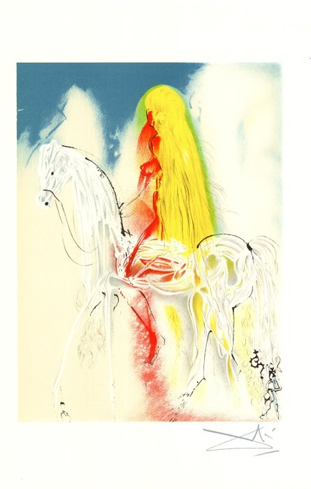 Salvador Dali (1904-1989) - Lady Godiva Chevaux daliniens