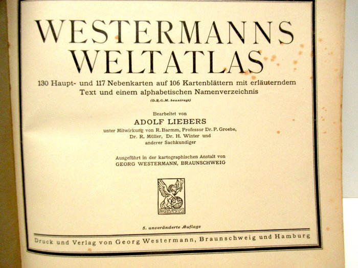 World - Verdens slutning 19. århundrede / begyndelsen af det 20. århundrede; Georg Westermann - Westermanns Weltatlas - 1890-1920