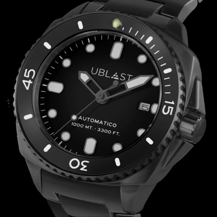 Ublast - SeaStrong All Black Steel - UBSS46SBW - 100 ATM - Mænd - Ny