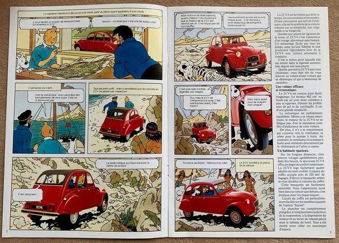 Les Aventures de la 2 CV Hergé - 3 Reklamebrochurer - 1985