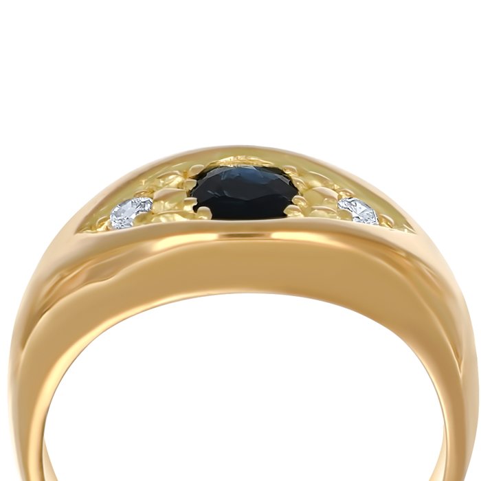 Ring - 18 kraat Gulguld -  0.58ct. tw. Safir - Diamant