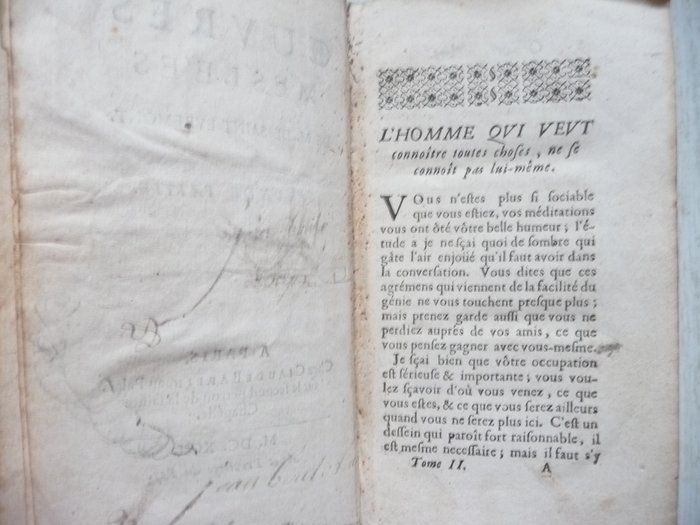 Saint-Évremond - L'homme qui veut connoître toutes choses, ne se connoît pas lui-même - 1692