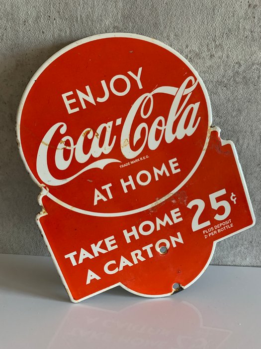 Coca Cola Emaile Schild - Emaljeskilt - Emalje, Jern