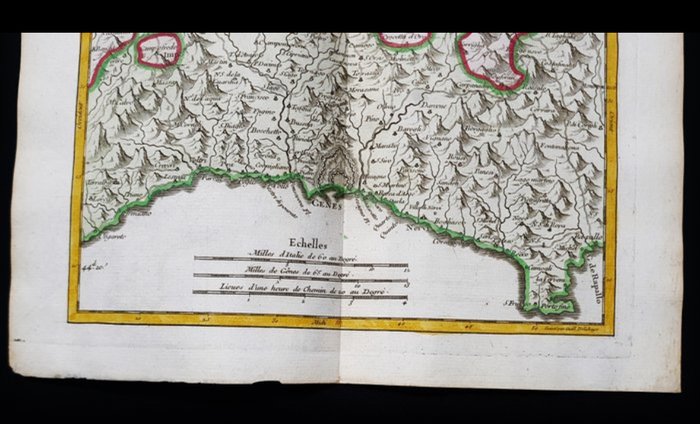 Frankrig - Italien - Ligurien; R. de Vaugondy / M. Robert - Carte des Environs de Genes - 1721-1750