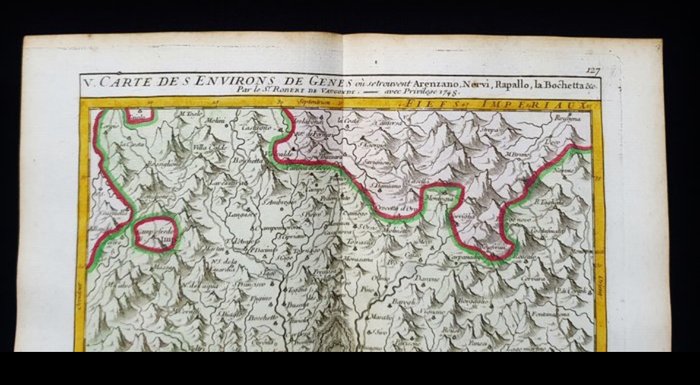 Frankrig - Italien - Ligurien; R. de Vaugondy / M. Robert - Carte des Environs de Genes - 1721-1750