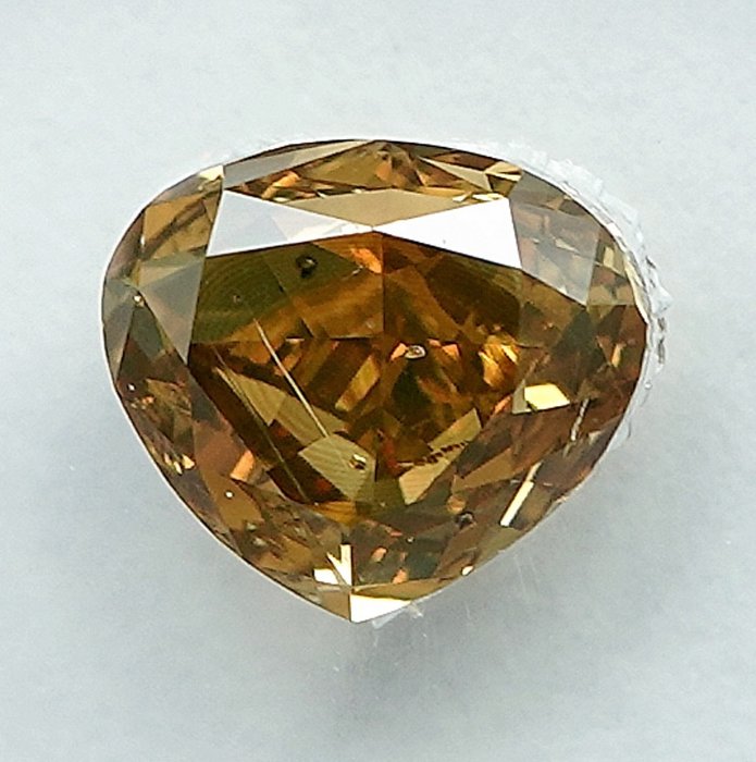 1 pcs Diamant  (Naturfarvet)  - 1.01 ct - Fancy Brunlig Gul - I1 - International Gemological Institute (IGI)