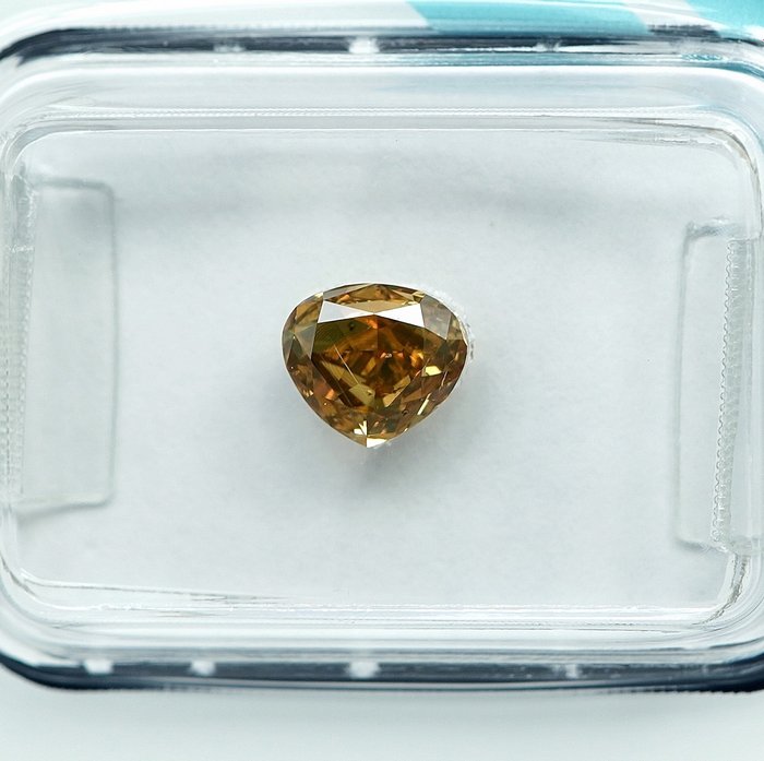 1 pcs Diamant  (Naturfarvet)  - 1.01 ct - Fancy Brunlig Gul - I1 - International Gemological Institute (IGI)