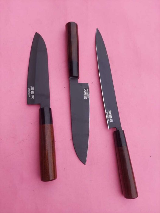 Obsidian - Køkkenkniv - Kitchen knife set -  Vi introducerer Obsidian specialfremstillede kokkeknive Traditionelt japansk håndværk under Obsidian - Specialiseret Shirogami hvidt stål - Japan