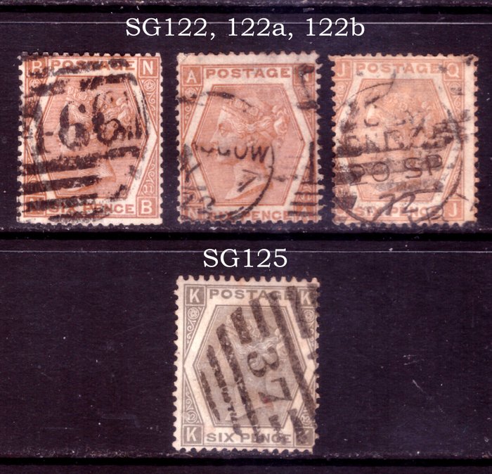 Storbritannien 1872/1873 - nuancer sæt - Stanley Gibbons 122-125