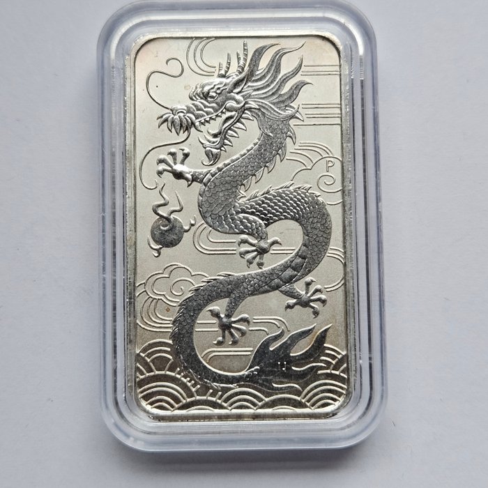 Australien. 1 Dollar 2018 Rectangular Dragon Bar, 1 Oz (.999)  (Ingen mindstepris)