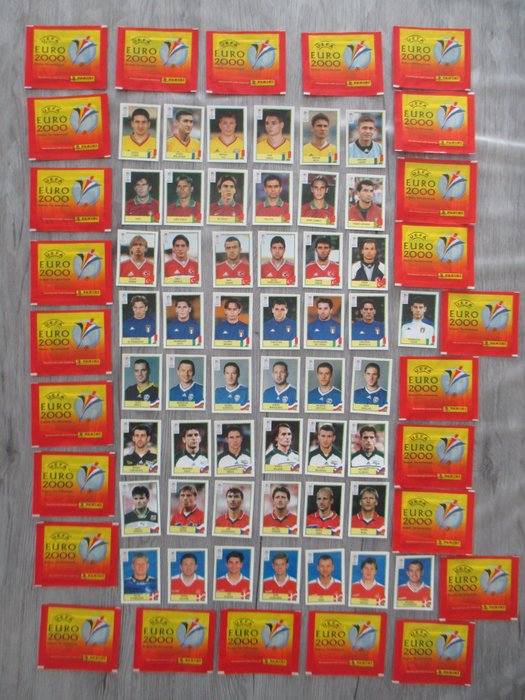 Panini - Euro 2000 - TOTAL/FINA Edition - 25 Sealed pack + 50 Loose stickers