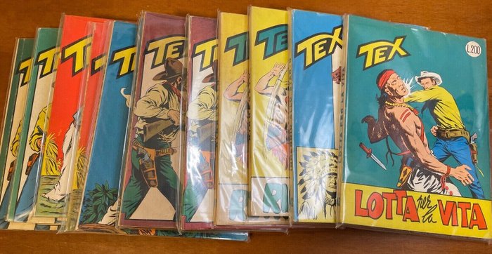 Tex da 37 a 43 - serie similspillata - 12 Comic - Genoptryk - 1963/1963