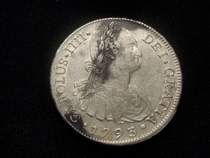 Spanien. Carlos IV (1788-1808). 8 Reales 1793 Lima IJ