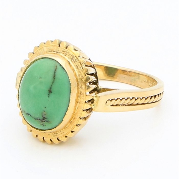 Ring - 18 kraat Gulguld - Nephrite