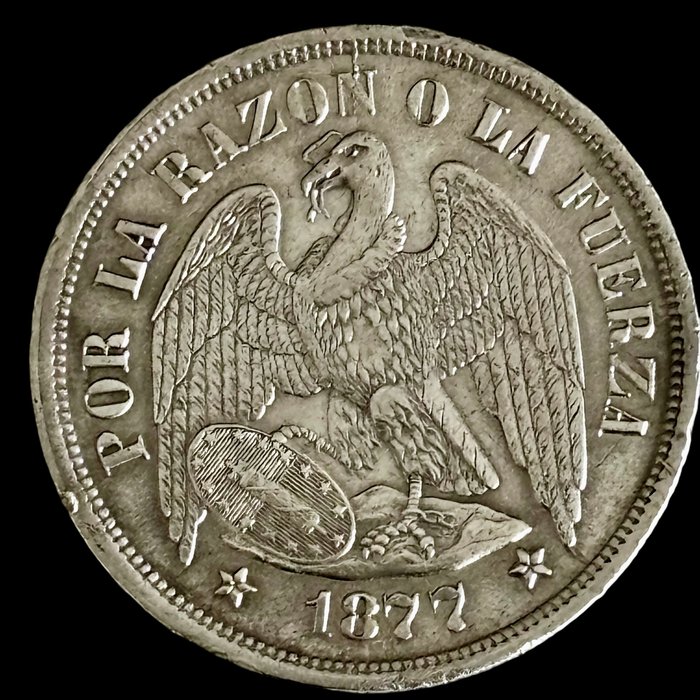 Chile Republica 1 Peso - 1877 - Chile - (S37-010)