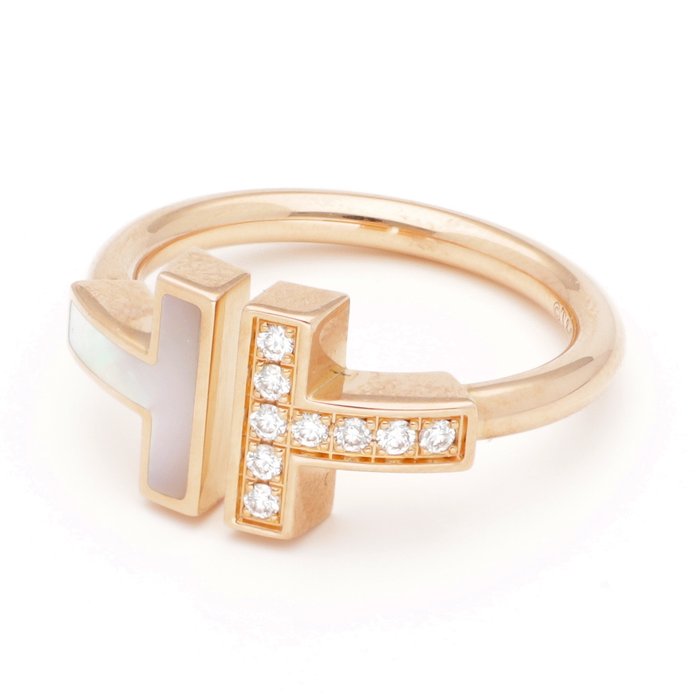 Tiffany  Co. - Ring - 18 kraat Gulguld Diamant (Natur)  - Perlemor