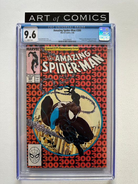 Amazing Spider-Man #300 - Origin  1st Full Appearance of Venom - Thing Appearance - Last Black Costume - CGC Graded 96 - Extremely High Grade!! - White Pages!! - Red Hot Major Key Book!! - 1 Graded comic - Første udgave - 1988