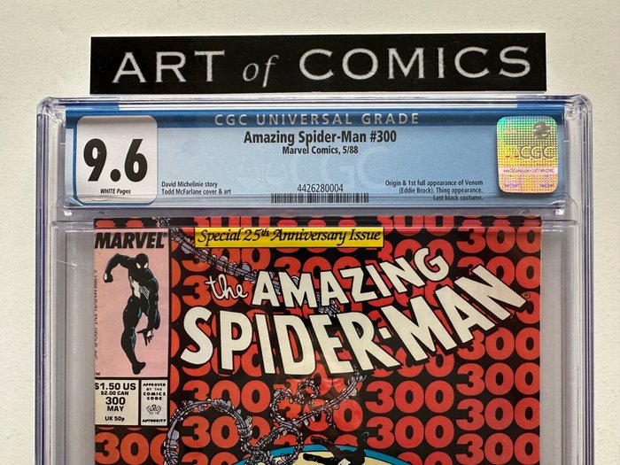 Amazing Spider-Man #300 - Origin  1st Full Appearance of Venom - Thing Appearance - Last Black Costume - CGC Graded 96 - Extremely High Grade!! - White Pages!! - Red Hot Major Key Book!! - 1 Graded comic - Første udgave - 1988