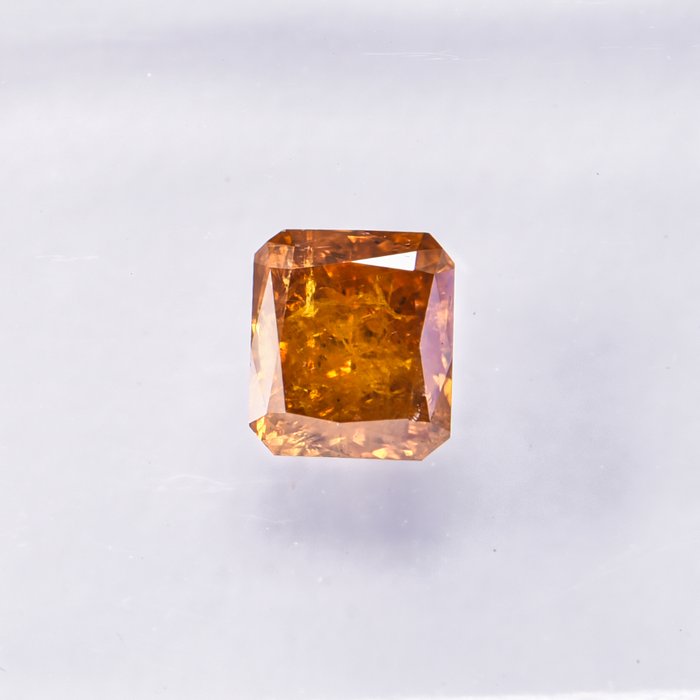 Ingen mindstepris - 1 pcs Diamant  (Naturfarvet)  - 0.51 ct - Radiant - Fancy vivid Orange - I3 - International Gemological Institute (IGI)