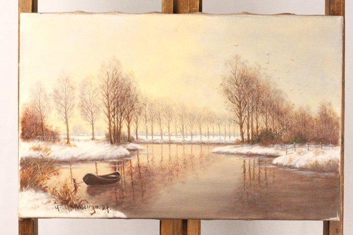 Gernot Rasenberger (1943) - Winterliche Flusslandschaft