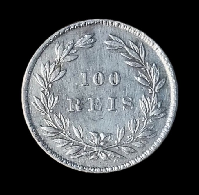 Portugal D Pedro V (1853-1861) 200 Reis 1858 - 2° Tipo - Escassa