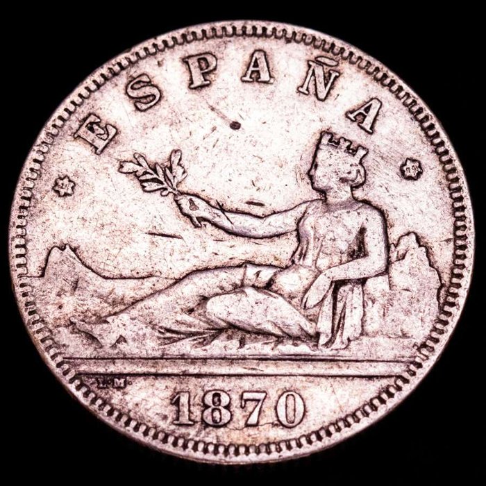 Spanien. Gobierno provisional, Alfonso XII y XIII. Conjunto de 8 monedas de plata de finales del siglo XIX.  (Ingen mindstepris)