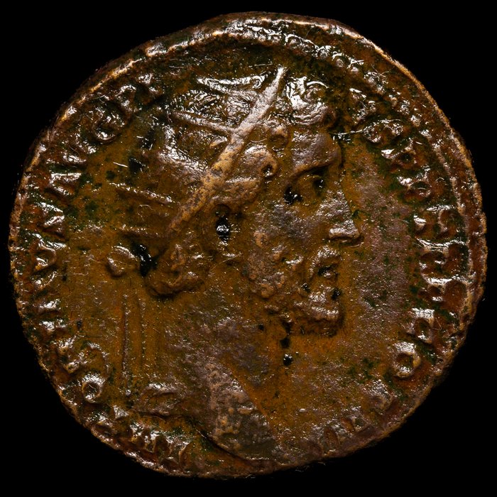 Romarriket. Antoninus Pius (138-161.. Dupondius Roma - Annona  (Ingen mindstepris)