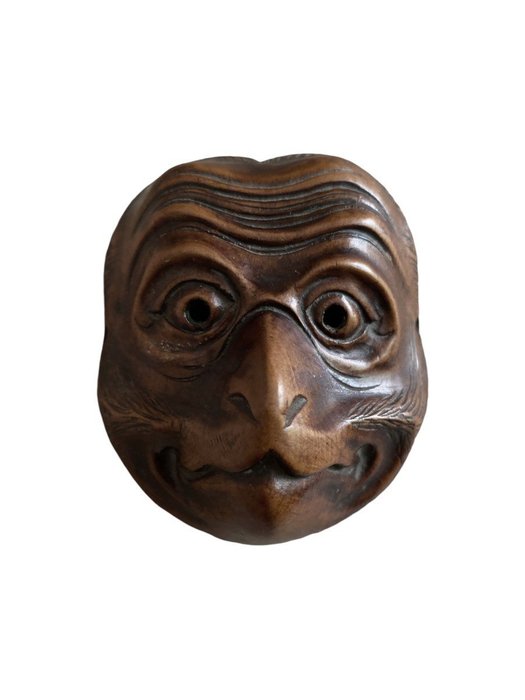 Netsuke - Noh Theatre Mask, Karasu Tengu - Creature - Japan - Meiji Periode - Træ - Japan - Meiji-perioden (1868-1912)