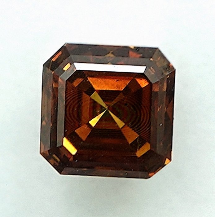 1 pcs Diamant  (Naturfarvet)  - 0.53 ct - Kvadrat - Fancy deep Orange Gul - SI2 - International Gemological Institute (IGI)