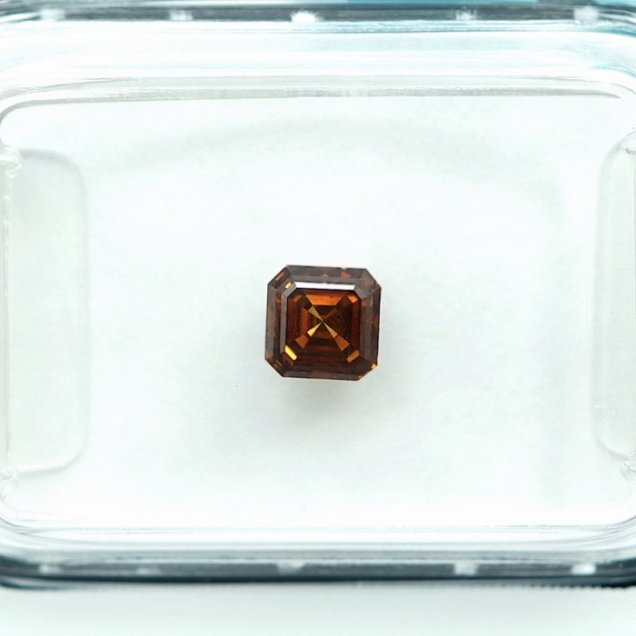 1 pcs Diamant  (Naturfarvet)  - 0.53 ct - Kvadrat - Fancy deep Orange Gul - SI2 - International Gemological Institute (IGI)