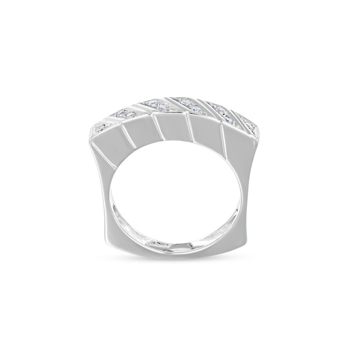 Ring - 18 kraat Hvidguld -  0.15ct. tw. Diamant (Natur)