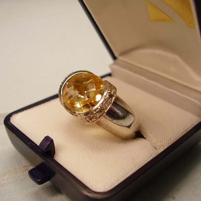 Ingen mindstepris - Designer jewellery - Ring Sølv -  8.00ct. tw. Citrin - Citrin - tegn. David Sigal Canada