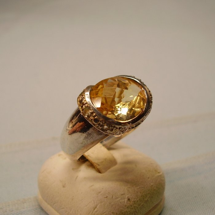 Ingen mindstepris - Designer jewellery - Ring Sølv -  8.00ct. tw. Citrin - Citrin - tegn. David Sigal Canada