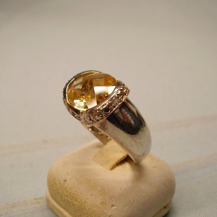 Ingen mindstepris - Designer jewellery - Ring Sølv -  8.00ct. tw. Citrin - Citrin - tegn. David Sigal Canada