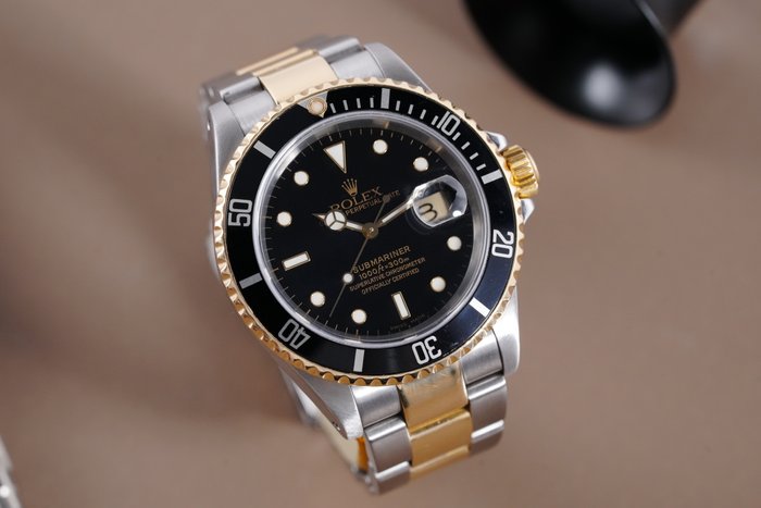 Rolex - Submariner Date Black Dial Two Tone - 16613 - Mænd - 1990-1999